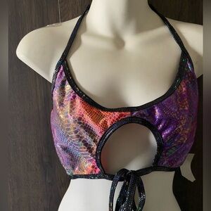 J. Valentine Multicolor for women’s Snake Print Halter Top size XXL